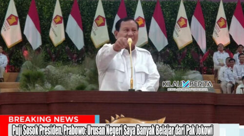 Puji Sosok Presiden, Prabowo : Urusan Negeri Saya Banyak Belajar dari Pak Jokowi