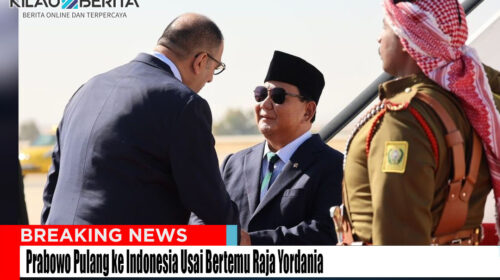 Prabowo Pulang ke Indonesia Usai Bertemu Raja Yordania